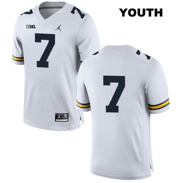 Youth NCAA Michigan Wolverines Tarik Black #7 No Name White Jordan Brand Authentic Stitched Football College Jersey FQ25P63CP